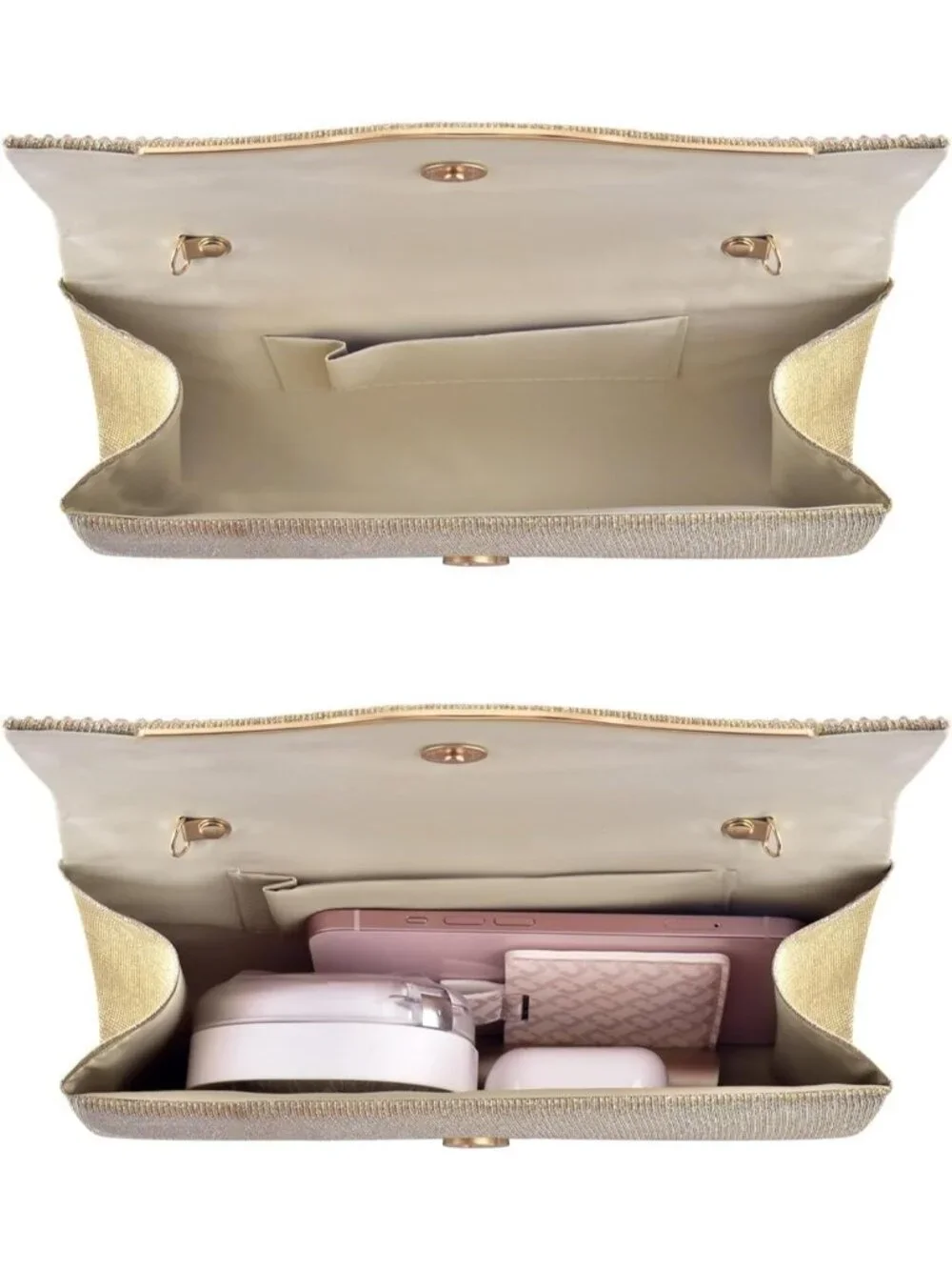 👜 Women's Gold Suede Evening Shoulder Bags Envelope Party Cocktail Prom Clutch